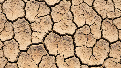 AI-Generated Dry cracked earth texture background