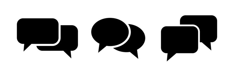 Comment icon speech bubble symbol. Speech bubble collection . Cloud speech bubbles collection. Black speech bubble . Vector illustration