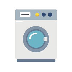 Automatic Washing Machine Laundry Appliance Flat Minimal Vector Icon