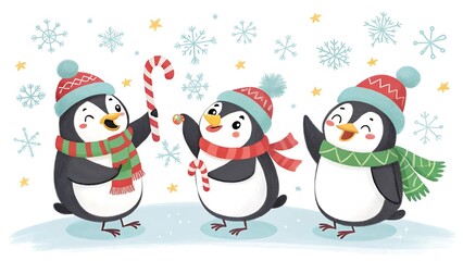 Fototapeta premium Festive Christmas Holiday Background with Winter Snow and Decorations