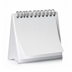 Blank desk calendar with spiral binding, standing