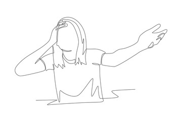 Live tournament reactions concept one-line drawing