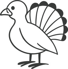 Turkey Line Art Icon - Vector Illustration