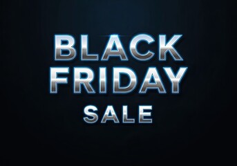 Photo of bold metallic text proclaims black friday sale against a dark background, creating a striking visual for promotional marketing campaigns