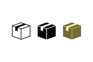 Obraz premium Shipping Delivery Cardboard Box Package Icon Set