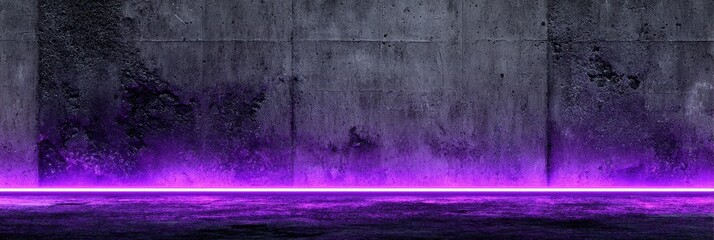 Cyber Monday Purple. Grunge Purple Texture Sale Backdrop with Neon Lights on Old Cement Wall