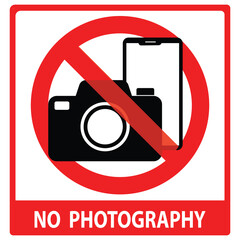 A Photo and phone forbidden warning sign vector illustration