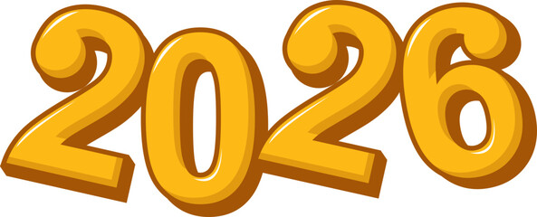 Golden 2026 New Year Graphic