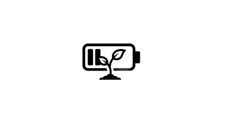 Eco-friendly battery symbol with a plant growing inside, representing sustainable energy solutions