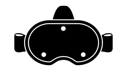VRヘッドセット・VRゴーグル・VRヘッドマウントディスプレイ　アイコン・シルエット・イラスト　ベクター／透過PNG／JPEG白背景
