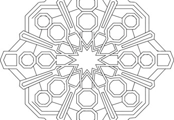 Fototapeta premium Islamic Geometric Mandala – Arabesque Sacred Line Art Ornament