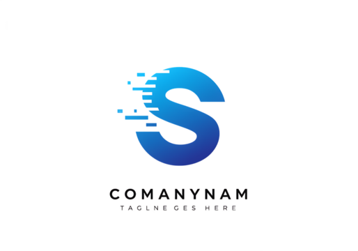 Modern logo design featuring a stylized letter S with dynamic elements, suitable for branding