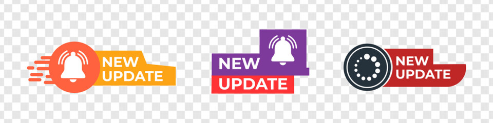 Set of new update, New update alert, New update loading	
