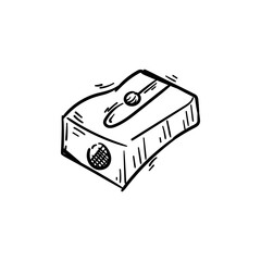 Pencil sharpener doodle hand drawn icon sketch vector illustration