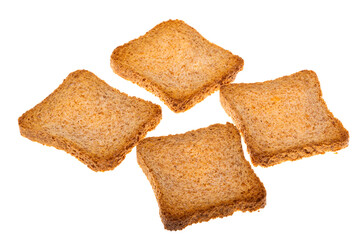 Rye croutons isolated
