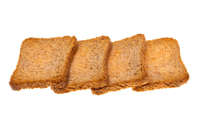 Rye croutons isolated