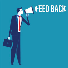 Vector illustration of business feedback icon with text