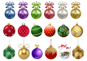 Colorful Christmas Ornaments Collection