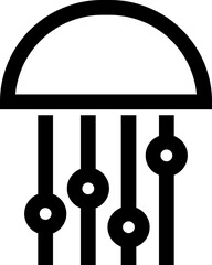 Control Panel Adjustment Icon and Equalizer Slider Vector of Settings, Audio Mixer, Gear, Knob, Interface, Dashboard, Switch, Tune and Customize Symbol in Black Line Style