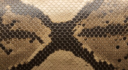 Detailed snake skin pattern with black and beige scales.