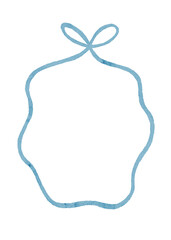 Hand Drawn Vibrant summer watercolor frame. Mediterranean style Border with wavy stripes and line in trendy, vintage styles. Perfect for quirky holiday, wedding, birthday gift decorations.