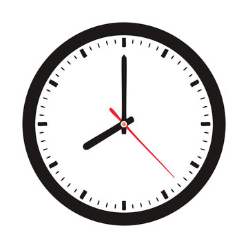 Analog clock face showing 8 oclock time watch