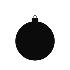 Black Silhouette of a Christmas Ornament Keywords: Christmas, ornament, decoration, holiday