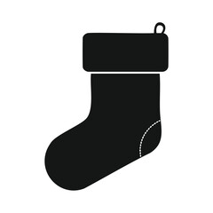 Black Silhouette of a Christmas Stocking with Dotted Heel