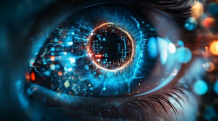 Digital eye technology futuristic vision ai concept art