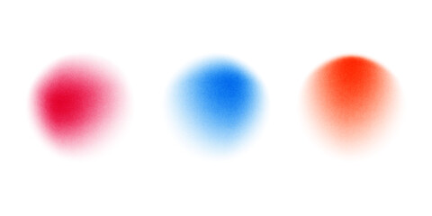 Set color circle gradient noise gradation. Abstract colorful watercolor blur mesh on isolated transparent background. Circle shape png