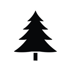 Black Silhouette Stylized Christmas Tree pine evergreen