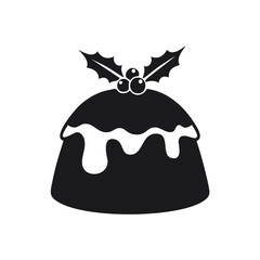 Christmas Pudding With Holly Icon Keywords: christmas pudding, holiday, dessert, food, sweet
