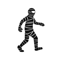 Walking Mummy Silhouette Wrapped in Bandages halloween