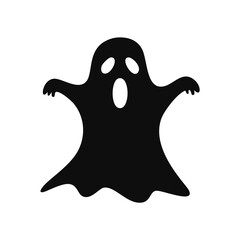Black Silhouette of a Ghost with Open Mouth halloween