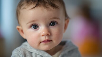Adorable Baby Portrait with Mesmerizing Blue Eyes