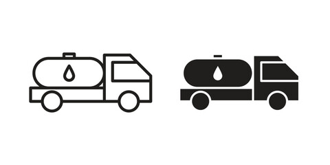 Fuel truck icon vector sign symbol