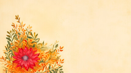 Obraz premium Postal con motivo floral y espacio para texto