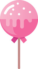 Glossy pink girly cake pop vector illustration sweet treat for design projects
