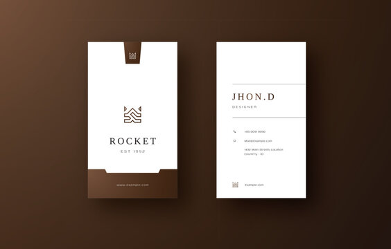 Minimalist Designer Business Card Template Vertical Format