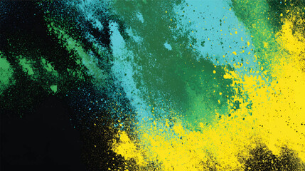 A vibrant abstract background featuring splashes of green, yellow, and black colors, creating a dynamic and energetic visual effect