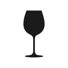 Black Silhouette of a Wine Glass Icon goblet drink