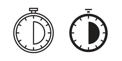 Fototapeta premium Half hour icon vector sign symbol