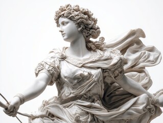 Naklejka premium Diana Statue of Versailles: Classic Greek Goddess Sculpture in White Marble