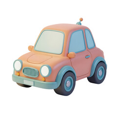 Fototapeta premium Playful 3D Toy Car Icon for Transport and Travel Isolated on Transparent Background png
