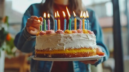 Joyful indoor birthday celebration with cake, warmth, and laughter, creating unforgettable memories.