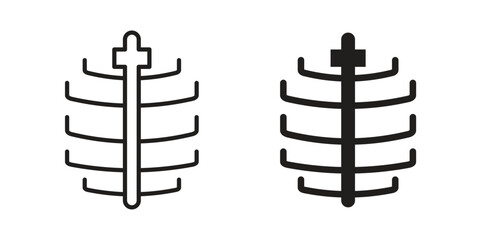 Obraz premium Human Ribs icon vector sign symbol