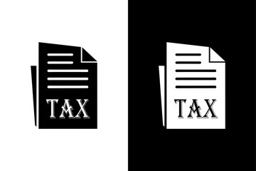 Tax Paper Document Graphic Black and White.