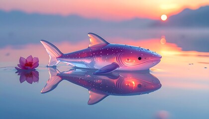 Obraz premium Cute Translucent Glass Animals Collection – Bright Colored Baby Figurines & Decorative Creatures 