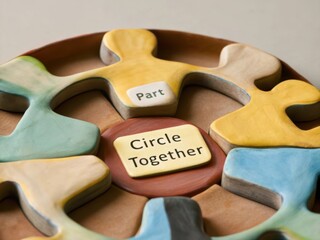 Colorful Puzzle Pieces on a Tray Representing Collaboration and Unity