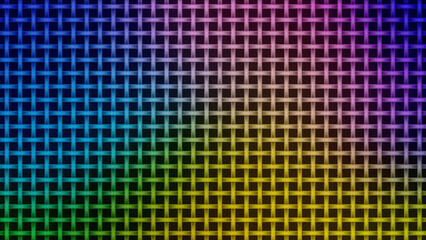 Contemporary Architectural Surface Pattern. Abstract Interlacing Stripes Creating a Solid, Protective Barrier Illusion with Vignette Lighting